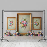 Aperturee - Aperturee Floral Triple Painting Elegant Sweet Wedding Backdrop